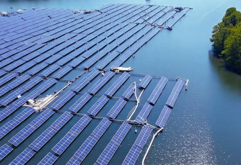 floating solar panels providing vital benefits